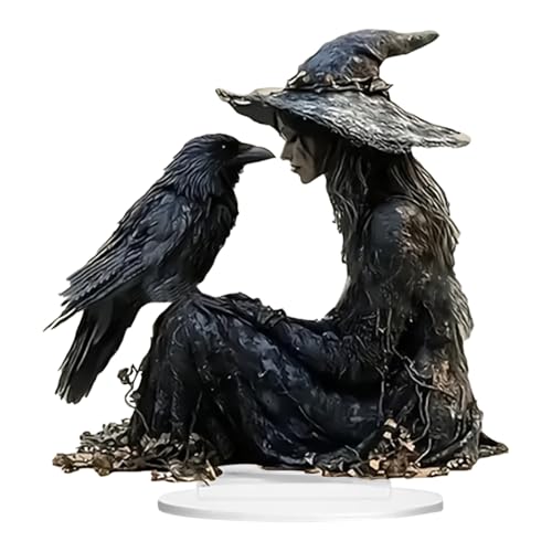 Halloween Hexenstatue - Gotische Hexenkrähe Acryl -Ornament | Spooky Halloween -Schreibtischverzierung | 2D Acryldekor Für Wohnheim, Nachttisch, Studio, Badezimmer, Auto, Küche Halloween Hexenstatue - Gotische Hexenkrähe Acryl -Ornament | Spooky Halloween -Schreibtischverzierung | 2D Acryldekor Für Wohnheim, Nachttisch, Studio, Badezimmer, Auto, Küche von Youding
