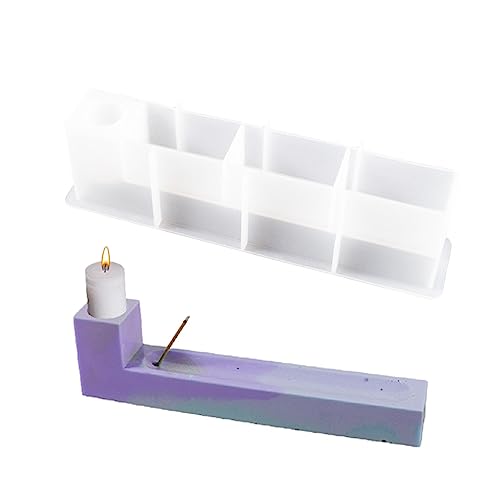 Kerzenhalter-Form, Epoxidharz, Kerzenhalter, Form für DIY-Kerzenständer, Räucherstäbchenhalter, 2-in-1-Epoxidharz-Guss-Set, Kerzenhalter, Räucherstäbchenfassung, Silikonform für Bastelarbeiten von Youding