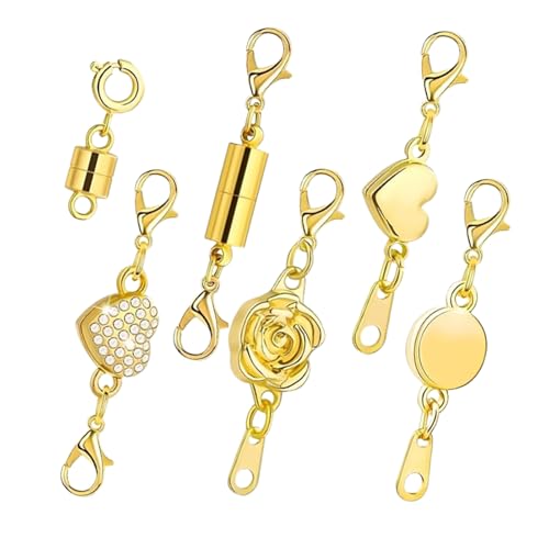 Youding Halskette Magnetverschluss - 6 Stück Armbandkonverter Für Damen - Reparatur Und Verlängerung Für Ketten Mit Krebsverschlüssen Für Schmuckherstellung Geburtstag Hochzeit von Youding