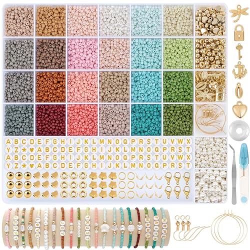 Youery 12000 Stück 3mm Bunte Perlen für Armbänder, DIY Perlen zum Auffädeln mit Buchstabenperlen, Mini Rocailles Armbänder Perlen Set für Kinder Feiertage, Geburtstage, Partys Youery 12000 Stück 3mm Bunte Perlen für Armbänder, DIY Perlen zum Auffädeln mit Buchstabenperlen, Mini Rocailles Armbänder Perlen Set für Kinder Feiertage, Geburtstage, Partys von Youery