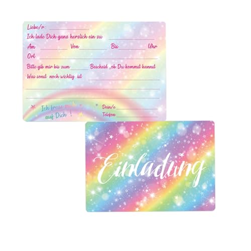 Youery 12x Regenbogen Einladungskarten Kindergeburtstag, 15 x 11 cm Geburtstag Party Einladung Einschulung für Mädchen und Jungen, Kinder Geburtstagseinladungskarten Regenbogen Sterne Bunt Youery 12x Regenbogen Einladungskarten Kindergeburtstag, 15 x 11 cm Geburtstag Party Einladung Einschulung für Mädchen und Jungen, Kinder Geburtstagseinladungskarten Regenbogen Sterne Bunt von Youery