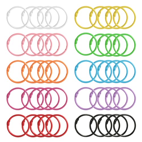 Youery 50 Stück Binder Ringe, 30mm Metall Binder Ringe Buchringe Loseblatt Verbinder für Scrapbook, Album, Memo-Ablage, Handwerk, Schlüsselringe, Karteikarten Mehrfarben Youery 50 Stück Binder Ringe, 30mm Metall Binder Ringe Buchringe Loseblatt Verbinder für Scrapbook, Album, Memo-Ablage, Handwerk, Schlüsselringe, Karteikarten Mehrfarben von Youery
