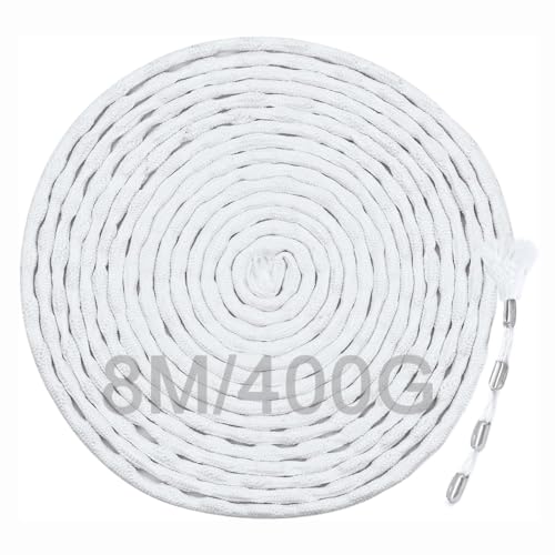 Youery Bleiband 50g Bleiband für Gardinen 8M Schweres Bleikette Gardinenbeschwerer Schwer Vorhang Beschwerer Glatte Aufhängung Perfekte Falten Schneidbar Bleiband für Vorhänge, Moskitonetz (50g/m) von Youery