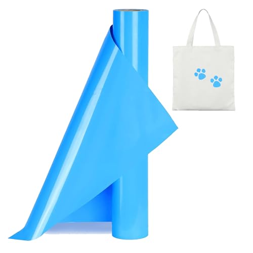 Youery Plotterfolie Textil, 30cm x 150cm Flexfolie für Cricut und Silhouette Cameo, Flexfolie Plotterfolie Vinyl, Verwendet in Textilien Transferfolie zum Aufbügeln für DIY T-Shirt, Stoffe (blau) von Youery