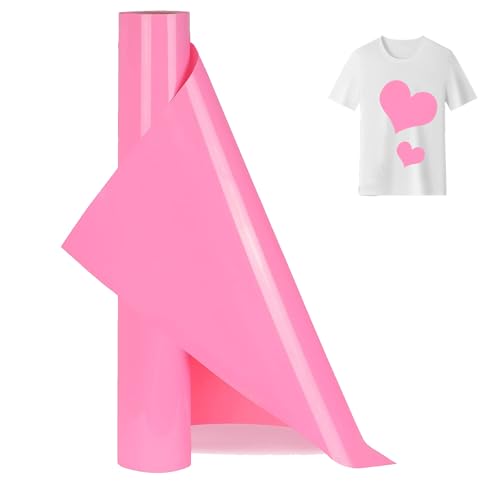 Youery Plotterfolie Textil, 30cm x 150cm Flexfolie für Cricut und Silhouette Cameo, Flexfolie Plotterfolie Vinyl, Verwendet in Textilien Transferfolie zum Aufbügeln für DIY T-Shirt, Stoffe (rosa) von Youery