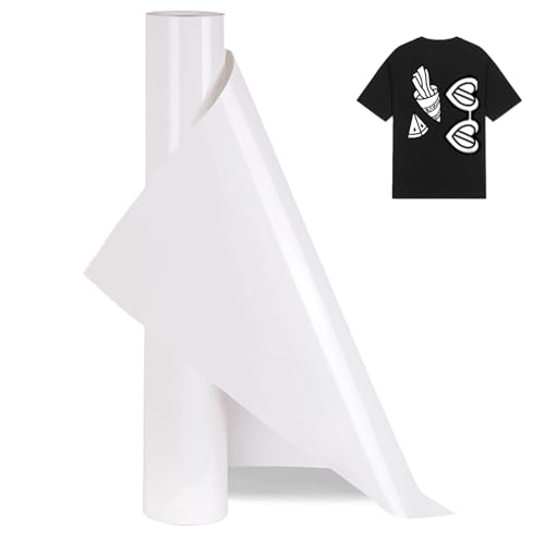 Youery Plotterfolie Textil, 30cm x 150cm Flexfolie für Cricut und Silhouette Cameo, Flexfolie Plotterfolie Vinyl, Verwendet in Textilien Transferfolie zum Aufbügeln für DIY T-Shirt, Stoffe (Weiß) von Youery
