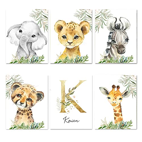 6 Poster Prenom personalisiert Baby Elefant Löwe Zebra Leopard Giraffe Tiere Dschungel Dekoration Bild Poster Schlafzimmer Kinder Drucke auf Leinwand Mädchen Jungen Geschenk 21 x 30 cm ohne Rahmen 6 Poster Prenom personalisiert Baby Elefant Löwe Zebra Leopard Giraffe Tiere Dschungel Dekoration Bild Poster Schlafzimmer Kinder Drucke auf Leinwand Mädchen Jungen Geschenk 21 x 30 cm ohne Rahmen von Youihom