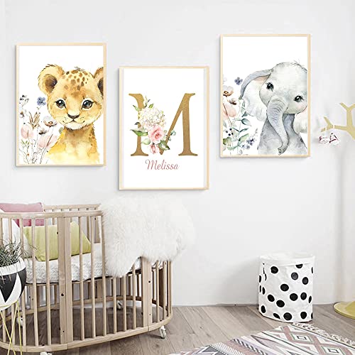 Youihom 3 Babyzimmer Bilder mit Namen Wandposter Personalisiert Baby 30x40 Wandbilder Kinderzimmer Waldtiere Elefant Löwe Poster Jungle Kinder Leinwand Dschungel Geschenke ohne Rahmen Youihom 3 Babyzimmer Bilder mit Namen Wandposter Personalisiert Baby 30x40 Wandbilder Kinderzimmer Waldtiere Elefant Löwe Poster Jungle Kinder Leinwand Dschungel Geschenke ohne Rahmen von Youihom