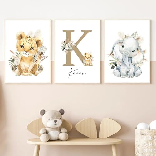 Youihom 3 Poster Golden Name Personalisiert Baby 30 x 40 cm Leinwand Tiere Kinder Löwe Elefant Bilder Kinderzimmer Jungen Wandbild Babyzimmer Junge Wanddeko Mädchen ohne Rahmen Youihom 3 Poster Golden Name Personalisiert Baby 30 x 40 cm Leinwand Tiere Kinder Löwe Elefant Bilder Kinderzimmer Jungen Wandbild Babyzimmer Junge Wanddeko Mädchen ohne Rahmen von Youihom