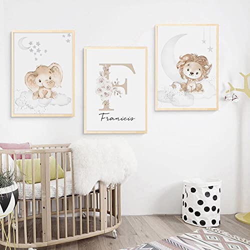 Youihom 3 Poster Personalisiert Junge Name Bilder Namen Löwe Elefant Beige Braun Mond Wolken Sterne 30x40 Leinwand Schlafzimmer Wanddekoration Kinder Baby Geschenk ohne Rahmen Youihom 3 Poster Personalisiert Junge Name Bilder Namen Löwe Elefant Beige Braun Mond Wolken Sterne 30x40 Leinwand Schlafzimmer Wanddekoration Kinder Baby Geschenk ohne Rahmen von Youihom