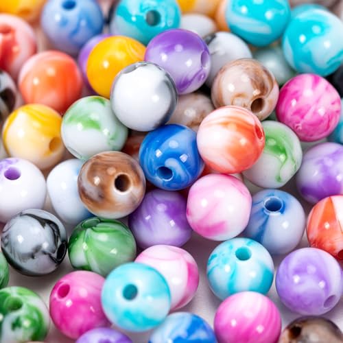Youkly 100 Stück Multicolored 6 mm Runde Naturstein Edelsteine zum Auffädeln für Armbänder, Halskette DIY Schmuckherstellung Schmuck Basteln von Youkly