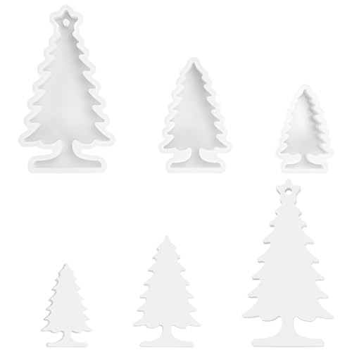 Silikonform Weihnachten, 3 Stück Weihnachtsbaum Silikonformen Gießformen, Silikonformen Gießformen Weihnachten zum Gießen für Gipsdekoration von Youkly