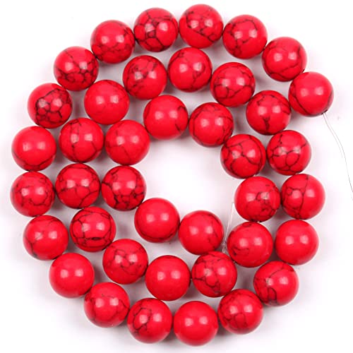4–12 mm große Abstandshalter aus rotem Türkis, lose runde Perlen für Schmuckherstellung, DIY-Armbänder von Youllyuu