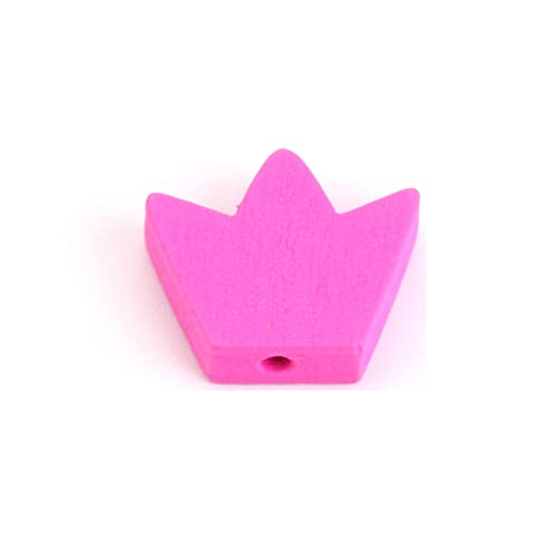 Bunte natürliche Holzperlen, Krone, lose Abstandshalter-Perlen für DIY-Armbänder, Schmuckherstellung, 15 x 13 mm, 30 Stück von Youllyuu