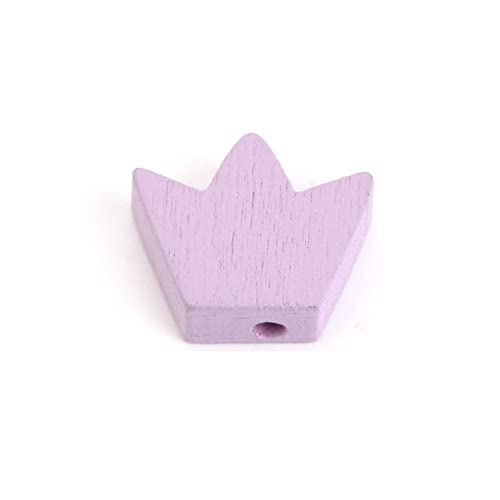Bunte natürliche Holzperlen, Krone, lose Abstandshalter-Perlen für DIY-Armbänder, Schmuckherstellung, 15 x 13 mm, 30 Stück von Youllyuu