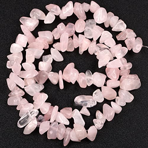 Natürliche unregelmäßige Rosenquarz-Stein, lose Abstandshalter, runde Perlen für Schmuckherstellung, DIY-Armbänder, Zubehör von Youllyuu