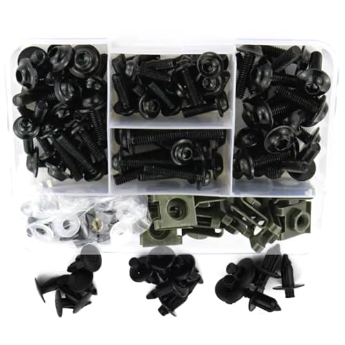 Kompatibel Mit CBR600RR Für CBR1000RR Motorradschrauben Schrauben Unterlegscheiben Klemmen Verkleidungsschraubensatz Motorrad Schraubenset(Black) von Youmero