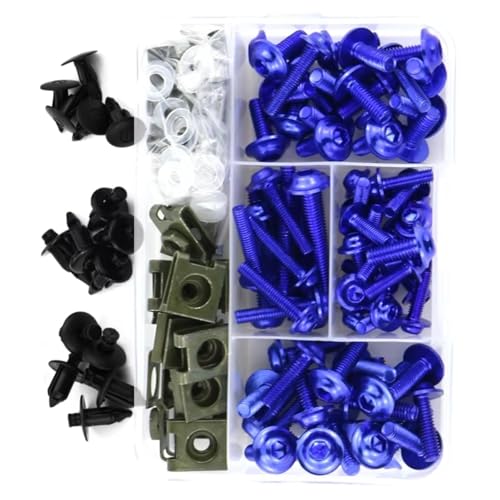 Kompatibel Mit CBR600RR Für CBR1000RR Motorradschrauben Schrauben Unterlegscheiben Klemmen Verkleidungsschraubensatz Motorrad Schraubenset(Blue) von Youmero