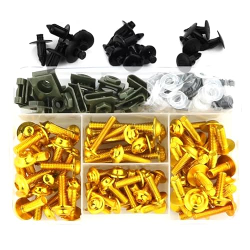 Kompatibel Mit CBR600RR Für CBR1000RR Motorradschrauben Schrauben Unterlegscheiben Klemmen Verkleidungsschraubensatz Motorrad Schraubenset(Yellow) von Youmero