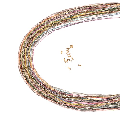 YoungJewl Kugelkette, 1,2 mm, kleine Messingperlenkette, Schmuckherstellung, Ketten mit 20 Verbindungsstücken für selbstgemachte Halsketten, hängende Ornamente, Armbänder, Schlüsselanhänger (14 Farben YoungJewl Kugelkette, 1,2 mm, kleine Messingperlenkette, Schmuckherstellung, Ketten mit 20 Verbindungsstücken für selbstgemachte Halsketten, hängende Ornamente, Armbänder, Schlüsselanhänger (14 Farben von YoungJewl