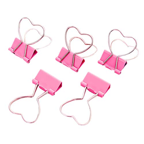YoungYuan BüRoklammern Foldback Klammern HerzföRmige Metallbinder-Clips Notizbuch-BüRoklammern FüR BüRo-Schulbedarf 15PCS von YoungYuan