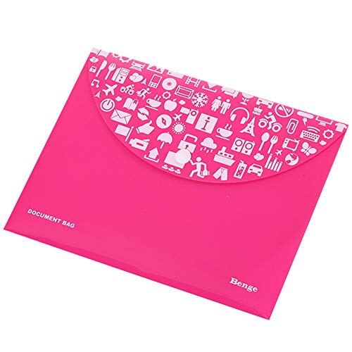 YoungYuan Dokumententasche A3 Plastikbrieftasche Dokumentenmappen Mit Druckknopf FüR Die Heimarbeit In Der Schule BüRoorganisation Rosered von YoungYuan