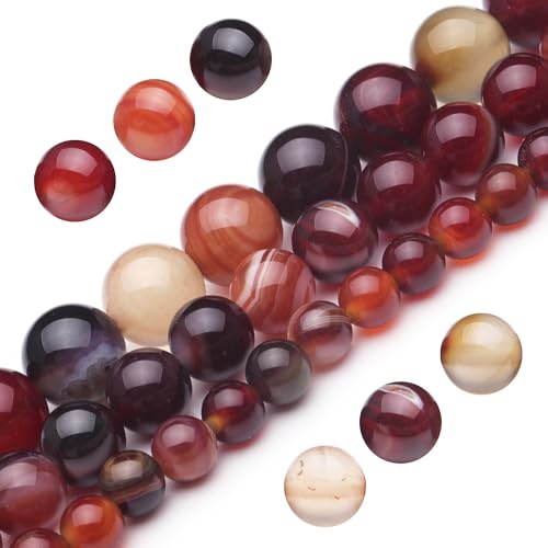 Youngbling Natürliche Edelsteinperlen zur Schmuckherstellung, 10 mm, weinroter Achat, poliert, rund, glatte Steinperlen, echte Steinperlen für Armband, Halskette, 38,1 cm Youngbling Natürliche Edelsteinperlen zur Schmuckherstellung, 10 mm, weinroter Achat, poliert, rund, glatte Steinperlen, echte Steinperlen für Armband, Halskette, 38,1 cm von Youngbling