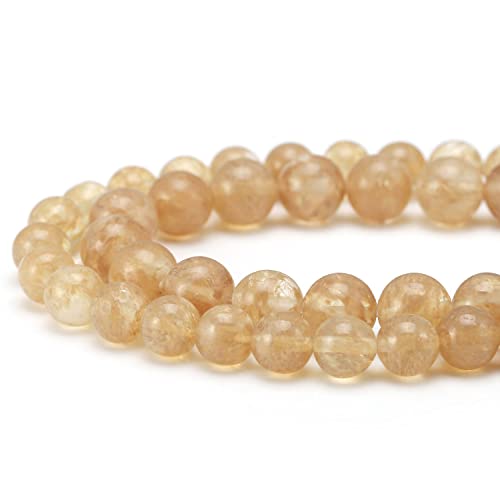 Youngbling Natürliche Kristallperlen zur Schmuckherstellung, 6 mm, Gold, Rutilquarz, poliert, rund, glatte Steinperlen, echte Steinperlen für Armband, Halskette, 38,1 cm Youngbling Natürliche Kristallperlen zur Schmuckherstellung, 6 mm, Gold, Rutilquarz, poliert, rund, glatte Steinperlen, echte Steinperlen für Armband, Halskette, 38,1 cm von Youngbling