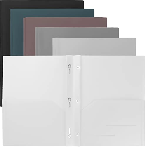 Youngever 12er Pack Robuste Kunststoff-Ordner mit Zwei Taschen und 3 Zinken, Metallzinkenverschluss, Robuster Kunststoff-Ordner mit 2 Taschen, in 6 Urbanen Farben von Youngever