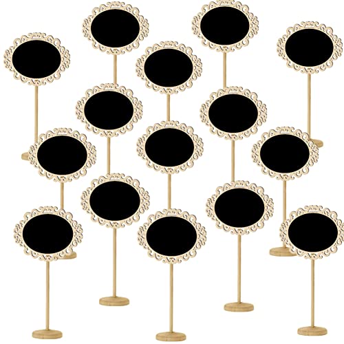 Pack von 15, Youngine Mini Chalkboards Karten mit Staffelei-Stand für die Kennzeichnung von Erinnerungen, Hochzeiten Tischkarten, Food Signs, Party Supplies (rund) von Youngine