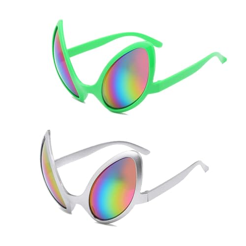 2 Stück Außerirdische Brille,Lustige Alien-Brille Mit Holografischen Gläsern, Alien-Kostümbrille Dekorative Partybrille Für Erwachsene Foto-Requisiten Für Cosplay parties Favors Halloween Karneval 2 Stück Außerirdische Brille,Lustige Alien-Brille Mit Holografischen Gläsern, Alien-Kostümbrille Dekorative Partybrille Für Erwachsene Foto-Requisiten Für Cosplay parties Favors Halloween Karneval von Youngwier
