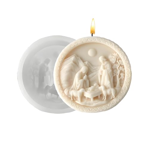Youngwier Krippenformen Für Epoxidharz | Jesus Geburt Gipsformen,3D Runde Easy-Release Silikonform Weihnachtsform Für Resin Fondant Gips Seife Schokolade Handwerk DIY Deko Youngwier Krippenformen Für Epoxidharz | Jesus Geburt Gipsformen,3D Runde Easy-Release Silikonform Weihnachtsform Für Resin Fondant Gips Seife Schokolade Handwerk DIY Deko von Youngwier