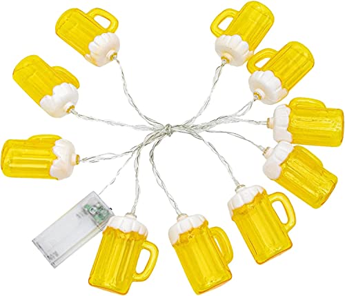 Bierkrug LED Lichterkette Außen und Innen, Biergläser LED Partylichterkette Außenlichterkette Wetterfest Beleuchtung Outdoor Hängeleuchten Sommer Lichterkette Dekor für Bar Party Hochzeit Garten (A) von Youning