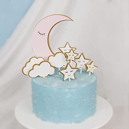 Desserts Dekoration, Kuchen Zutaten Kaninchen Ballon Kuchen Topper Cartoon Sterne Mond Kuchen Dekorationen for Baby Geburtstag Party Dessert Dekor Liefert (Farbe: 4) (Size : 10) von YoupO