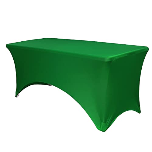 Your Chair Covers – 1,8 m rechteckige Spandex-Tischdecken für Terrassentisch, dehnbare Tischdecke – Smaragdgrün von Your Chair Covers