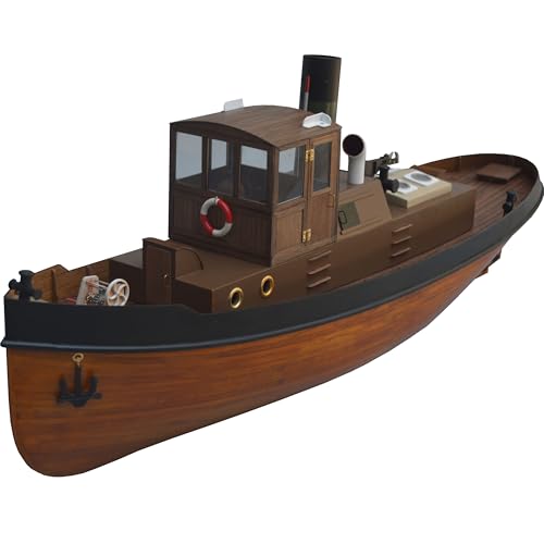 Your Day Mate 1930s Dampfschlepper Schiffsmodell Bausatz, Maßstab 1:18, Größe LxBxH 720 x 180 x 270 mm, Lasercut Holz Bauteile, 1200 g, Seetauglich, RC Schlepper Boot Holzbausatz von Your Day Mate