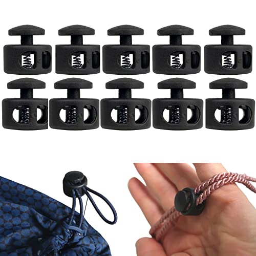 2-Loch Kordel Stopper, 10 Stück, Schwarz, bis Ø 3.5 mm Kordel, Band Klemme für Jacke, Sportkleidung, Rucksack, Gummikordel Stopper, Schnellverschluss Schnürsenkel, Schnur Rutsche, Tanka Kordelstopper 2-Loch Kordel Stopper, 10 Stück, Schwarz, bis Ø 3.5 mm Kordel, Band Klemme für Jacke, Sportkleidung, Rucksack, Gummikordel Stopper, Schnellverschluss Schnürsenkel, Schnur Rutsche, Tanka Kordelstopper von Your Day Mate