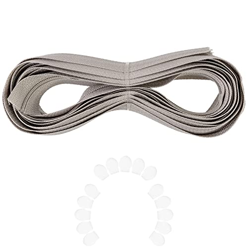 Endlos Reißverschluss, 330 cm Gesamtlänge, Größe #3, Grau, nicht teilbar, Breite 28 mm, Zahnbreite 5 mm, Set mit 15 x Kunststoff RV Schieber Laschen, Reissverschluss Spirale mit Anhängern DIY Kit Endlos Reißverschluss, 330 cm Gesamtlänge, Größe #3, Grau, nicht teilbar, Breite 28 mm, Zahnbreite 5 mm, Set mit 15 x Kunststoff RV Schieber Laschen, Reissverschluss Spirale mit Anhängern DIY Kit von Your Day Mate