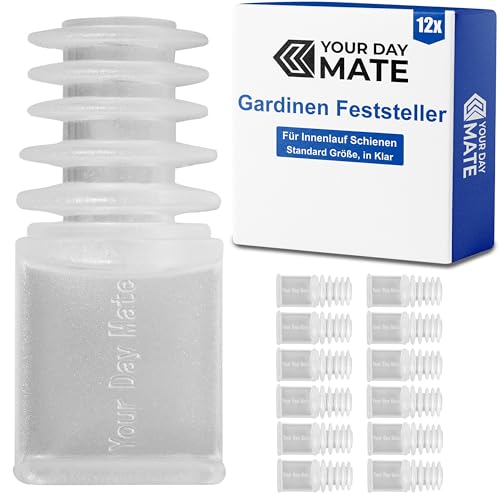 Gardinen Endfeststeller, 12 Stück, Transparent, Kunststoff, für 5-10 mm Nutbreite oder min. 8 x 8 mm Laufkammer, Endstopfen für Schienensystem mit Innenlauf, Endfeststeller Stopper Gardine Schiene Gardinen Endfeststeller, 12 Stück, Transparent, Kunststoff, für 5-10 mm Nutbreite oder min. 8 x 8 mm Laufkammer, Endstopfen für Schienensystem mit Innenlauf, Endfeststeller Stopper Gardine Schiene von Your Day Mate