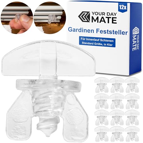 Gardinen Feststeller, 12 Stück, Transparent, Hartplastik, für min. 10 x 6 mm Laufkammern, Stopper für Schienensysteme mit Innenläufen, Zwischenfeststeller, Endstopfen, Endfeststeller Gardinenschiene Gardinen Feststeller, 12 Stück, Transparent, Hartplastik, für min. 10 x 6 mm Laufkammern, Stopper für Schienensysteme mit Innenläufen, Zwischenfeststeller, Endstopfen, Endfeststeller Gardinenschiene von Your Day Mate