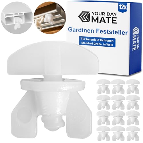Gardinen Feststeller, 12 Stück, in Weiß, aus Kunststoff, für min. 10 x 6 mm Laufkammern, Stopper für Schienensysteme mit Innenläufen, Zwischenfeststeller, Endstopfen, Endfeststeller Gardinenschiene Gardinen Feststeller, 12 Stück, in Weiß, aus Kunststoff, für min. 10 x 6 mm Laufkammern, Stopper für Schienensysteme mit Innenläufen, Zwischenfeststeller, Endstopfen, Endfeststeller Gardinenschiene von Your Day Mate