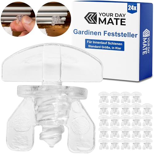 Gardinen Feststeller, 24 Stück, Transparent, Kunststoff, für min. 10 x 6 mm Laufkammern, Stopper für Schienensysteme mit Innenläufen, Zwischenfeststeller, Endstopfen, Endfeststeller Gardinenschiene Gardinen Feststeller, 24 Stück, Transparent, Kunststoff, für min. 10 x 6 mm Laufkammern, Stopper für Schienensysteme mit Innenläufen, Zwischenfeststeller, Endstopfen, Endfeststeller Gardinenschiene von Your Day Mate