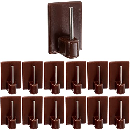 Gardinenstangen Klebehaken, 12 Stück, in Braun, Selbstklebende Haken mit 24 x 16 mm, für Fensterrahmen, Glas, Fliese, Tür, Vorhanghaken Stange, Gardinenhalter Fenster, Vitrastange Fensterhaken Gardinenstangen Klebehaken, 12 Stück, in Braun, Selbstklebende Haken mit 24 x 16 mm, für Fensterrahmen, Glas, Fliese, Tür, Vorhanghaken Stange, Gardinenhalter Fenster, Vitrastange Fensterhaken von Your Day Mate
