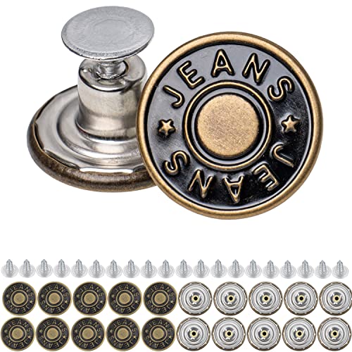 Hosen Ersatz Knöpfe zum Vernieten, 20 Pack, Nickel-frei, für Allergiker, Ø 17 mm Jeansknöpfe, Bronze-farben, Jeans Button Nieten, Hose Knopf zum Einschlagen, Metall Hosenknopf, Jeanshose weiter machen Hosen Ersatz Knöpfe zum Vernieten, 20 Pack, Nickel-frei, für Allergiker, Ø 17 mm Jeansknöpfe, Bronze-farben, Jeans Button Nieten, Hose Knopf zum Einschlagen, Metall Hosenknopf, Jeanshose weiter machen von Your Day Mate