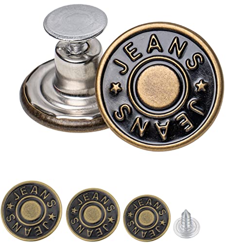 Hosen Ersatz Knöpfe zum Vernieten, 40 Pack, Set mit drei Größen, Messing Jeansknöpfe, Bronze-farben, Jeans Button mit Nieten, Jeans Knopf zum Einschlagen, Metall Hosenknöpfe, Jeanshose weiter machen Hosen Ersatz Knöpfe zum Vernieten, 40 Pack, Set mit drei Größen, Messing Jeansknöpfe, Bronze-farben, Jeans Button mit Nieten, Jeans Knopf zum Einschlagen, Metall Hosenknöpfe, Jeanshose weiter machen von Your Day Mate
