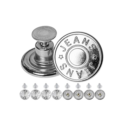 Hosen Ersatz Knöpfe zum Vernieten, 8 Pack, Ø 17 mm Messing Jeansknöpfe, Silber-farben, Jeans Button mit Nieten, Jeans Knopf zum Einschlagen, Metall Hosenknopf, Hose weiter machen, Hosenknöpfe robust Hosen Ersatz Knöpfe zum Vernieten, 8 Pack, Ø 17 mm Messing Jeansknöpfe, Silber-farben, Jeans Button mit Nieten, Jeans Knopf zum Einschlagen, Metall Hosenknopf, Hose weiter machen, Hosenknöpfe robust von Your Day Mate