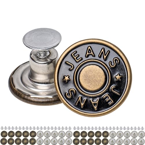 Hosen Ersatz Knöpfe zum Vernieten, Ø 17 mm Messing Jeansknöpfe, 40 Pack, Bronze-farben, Jeans Knöpfe mit Nieten, Jeans Knopf zum Einschlagen, Metall Hosenknopf, Hose weiter machen, Hosenknöpfe Metall Hosen Ersatz Knöpfe zum Vernieten, Ø 17 mm Messing Jeansknöpfe, 40 Pack, Bronze-farben, Jeans Knöpfe mit Nieten, Jeans Knopf zum Einschlagen, Metall Hosenknopf, Hose weiter machen, Hosenknöpfe Metall von Your Day Mate