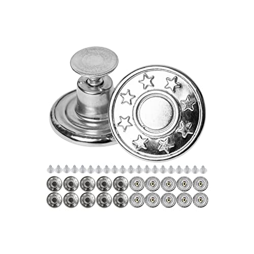 Hosen Ersatz Knöpfe zum Vernieten, Ø 20 mm Messing Jeansknöpfe, 20 Pack, Silber-farben, Jeans Knöpfe mit Nieten, Jeans Knopf zum Einschlagen, Metall Hosenknopf, Hose weiter machen, Hosenknöpfe Metall Hosen Ersatz Knöpfe zum Vernieten, Ø 20 mm Messing Jeansknöpfe, 20 Pack, Silber-farben, Jeans Knöpfe mit Nieten, Jeans Knopf zum Einschlagen, Metall Hosenknopf, Hose weiter machen, Hosenknöpfe Metall von Your Day Mate