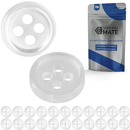 Knöpfe für Bekleidung, 24 Stück, 4-Loch, Ø 11,4 mm, Transparent, aus Polyester, Größe 18L, Harzknöpfe für Jacke, Mantel, Hemd, Poloshirt, DIY Knopf Kunstharz, Wäscheknöpfe, Basis Button, Bastelknöpfe Knöpfe für Bekleidung, 24 Stück, 4-Loch, Ø 11,4 mm, Transparent, aus Polyester, Größe 18L, Harzknöpfe für Jacke, Mantel, Hemd, Poloshirt, DIY Knopf Kunstharz, Wäscheknöpfe, Basis Button, Bastelknöpfe von Your Day Mate