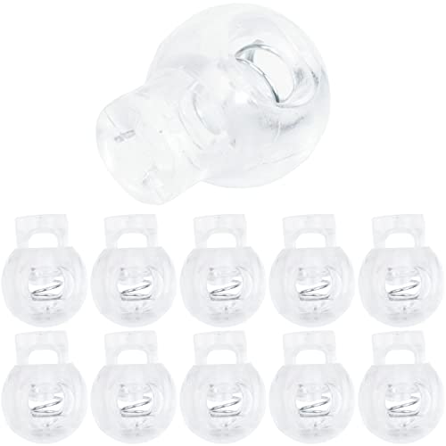 Kordel Stopper, 1-Loch, 10 Stück, Transparent, für bis Ø 5 mm Kordeln, Band Klemme Jacke, Bekleidung, Rucksack, Gummikordel Stopper, Schnellverschluss Schnürsenkel, Schnur Rutsche, Tanka Kordelstopper von Your Day Mate